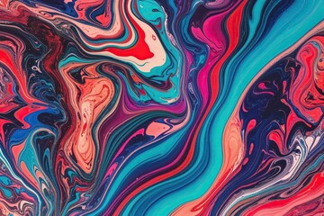 Vibrant Colorful Abstract Background with Liquid Marble Effect and Artistic Fluid Design