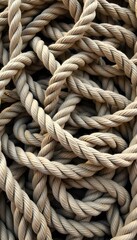 Obraz premium Intricate Thick Rope Knot Sturdy Tangled Maritime Cord for Industrial Construction