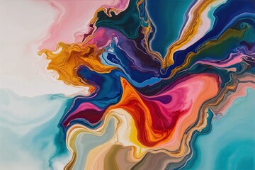 Fototapeta premium Radiant Abstract Canvas with Fluidity and Colorful Artistic Blend