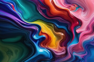 Fototapeta premium Dynamic Colorful Abstract Expression Backdrop: Fluid Acrylic Exploration Scene with Vivid Colors
