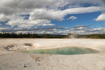 autumn landscape of yellowstone, usa