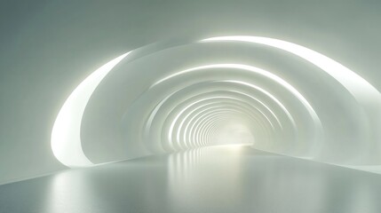 Obraz premium Abstract White Tunnel: Architecture of Light and Space