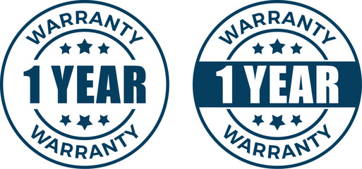 Obraz premium 1 Year Warranty Rubber Stamp