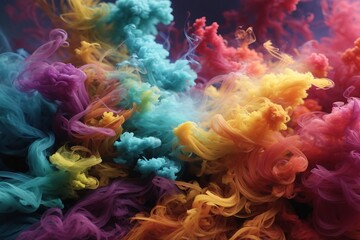 Obraz premium Rainbow Colorful Smoke Wallpaper, Smoke Background, Smoke Effects Background, Smoke Wallpapers, Colorful Smoke Background, Abstract Smoke Wallpapers, AI Generative