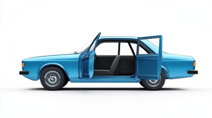 Fototapeta premium Classic Blue Coupe: A Timeless Design
