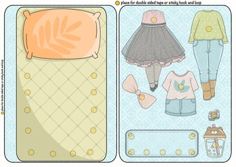 Bed for paper doll 