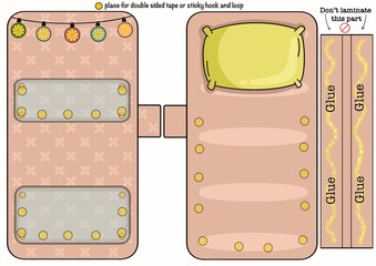 Bed for paper doll 