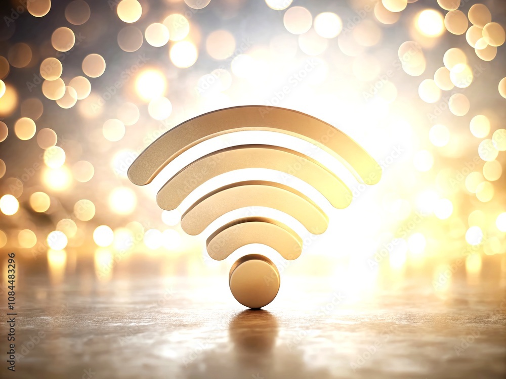 Aufkleber minimalist free wifi symbol on a soft background emphasizing connectivity and modern technology for 