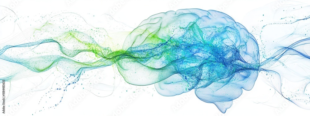 Poster glowing digital brain symbolizing ai and machine learning