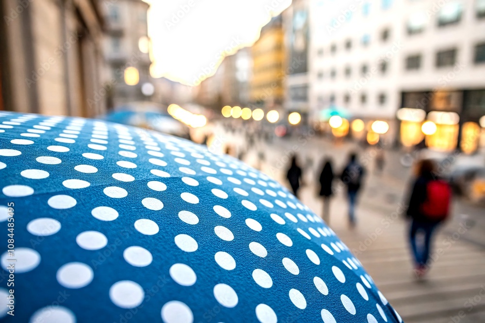 Poster modern abstract blue and white polka dot pattern with bokeh effect for creative design projects and 