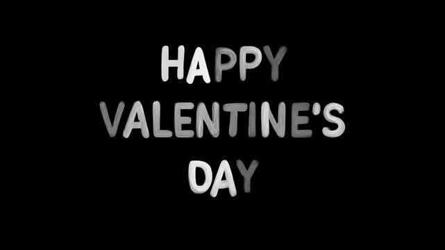 Greeting phrase &ldquo;Happy valentine's day&rdquo; white frase on black background
