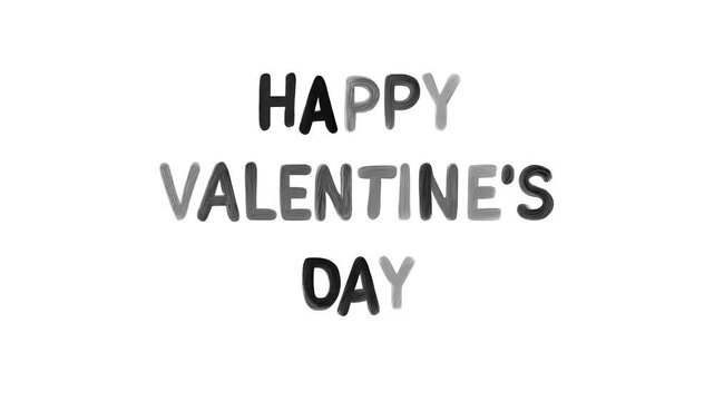 Greeting phrase &ldquo;Happy valentine's day&rdquo; black frase on white background