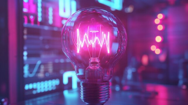 Artificial intelligence holding creative light bulb with growth graph and innovative AI icons. Leveraging AI technology to develop new strategies and solutions that enhance success.