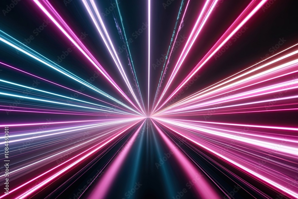 Poster mesmerizing abstract neon streams in a dynamic ethereal synthesis