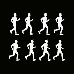 Athlete on running race silhouette Vector art
