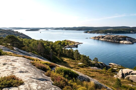 Panoramic Minimalist View of Fjallbacka on the Swedish West Coast Captured in Stunning 80 Megapixel Detail, Showcasing Serene Landscapes and Natural Beauty of the Region