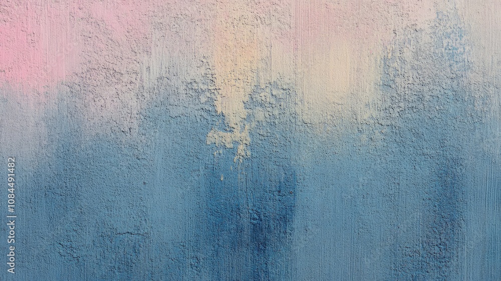 Poster the image depicts a wall with a textured surface, painted in a gradient of pastel colors. a soft pin