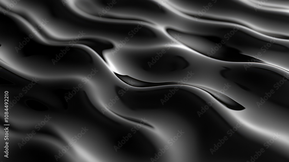 Aufkleber the smooth black and white waves create a calming, abstract flow that enhances the atmosphere of mod