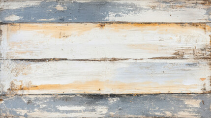 Obraz premium Weathered wooden planks with white and beige distressed paint