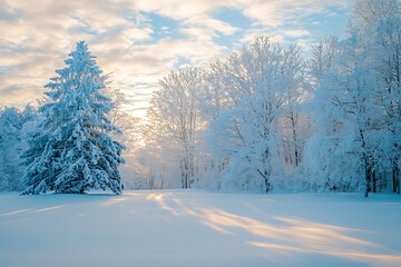 Winter landscape with trees