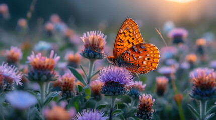 Beautiful butterfly on flower