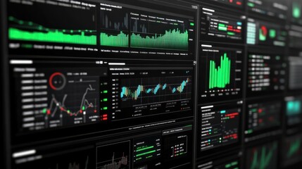 Obraz premium Comprehensive financial data analytics dashboard for analysts and professionals