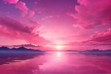 Pink Sky Background, Pink Sky Wallpaper, Fantasy Sky Background, Colorful Sky Background, Dreamy Sky Background, AI Generative