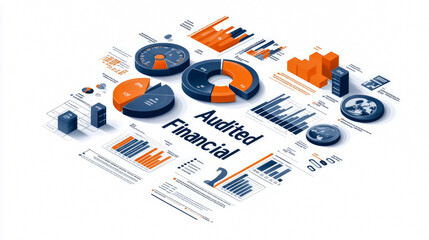 Colorful charts and graphs illustrate audited financial data, showcasing important metrics and trends for a corporate financial review