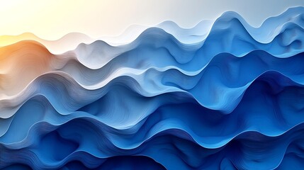 Obraz premium Abstract blue and white wave pattern background.