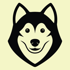 Alaskan Malamute  dog head silhouette, perfect for pet-themed designs and branding projects,  ideal for logos, artwork, and digital creations, pet-related projects, perfect for canine lovers 