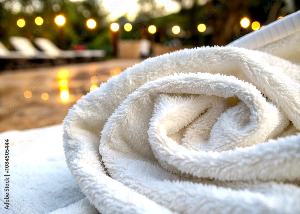 Aufkleber soft white towel fabric texture with bokeh effect for versatile design applications in home decor an