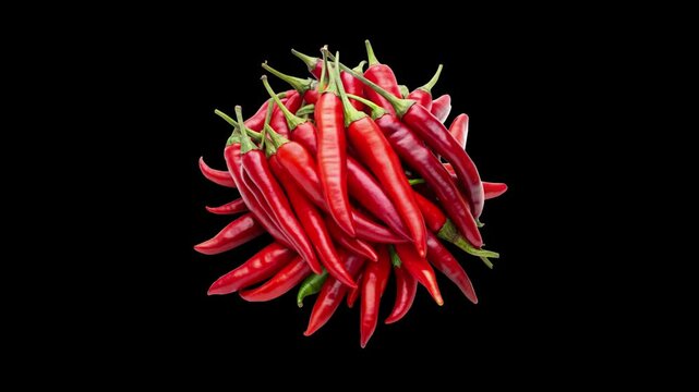 red hot chili peppers colorful lights animation with motion graphic clip template. HD resolution with hyper realistic 4K black Background.