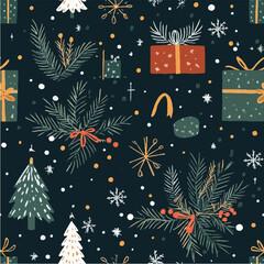 Seamless pattern of christmas festival day