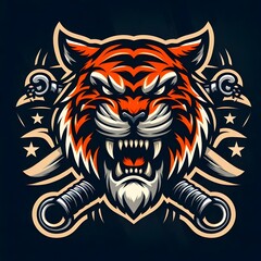 Obraz premium a fierce tiger head, rendered in a bold and dynamic style. 