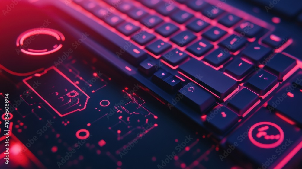Leinwandbilder a keyboard icon is creatively overlaid with a mouse and gear, symbolizing digital technology and inn