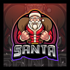 Santa claus mascot e sport logo design