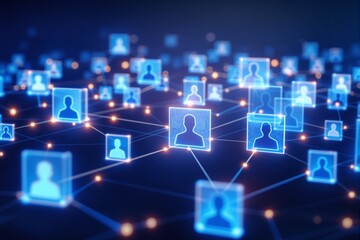 Fototapeta premium Abstract Digital Network of User Profiles and Connections