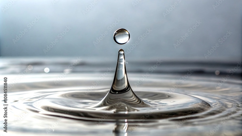 Poster stylized drop on a soft gray background for modern design projects and app interfaces, perfect for m