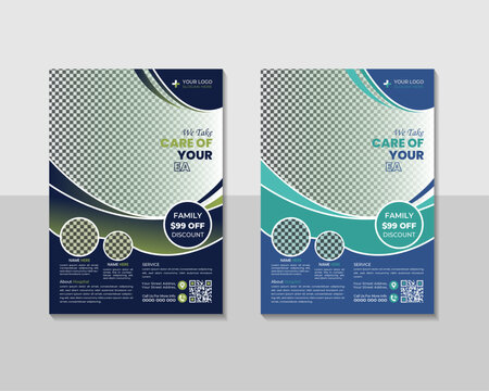 Best Corporate healthcare & medical flyer or poster design layout template vector A4 for print