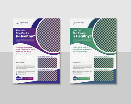 Best Corporate healthcare & medical flyer or poster design layout template vector A4 for print