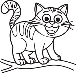 Joyful Cat with a Big Smile Vector Illustration - Cute Happy Cat Design

