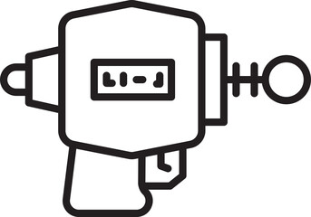 Ray and Space Gun Icon Line Art
