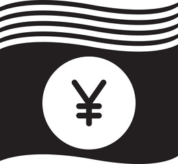 Stack of Yen Money Bank Icon
