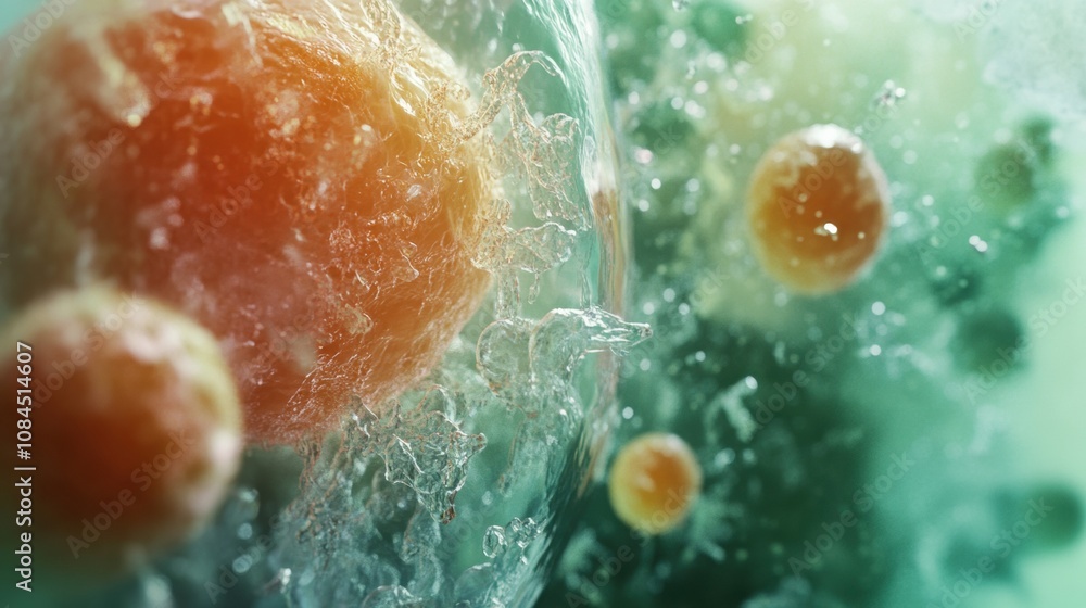 Aufkleber cells and their structures are shown in vivid detail, highlighting biological functions and interact