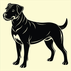 Dog black silhouette vector with white background