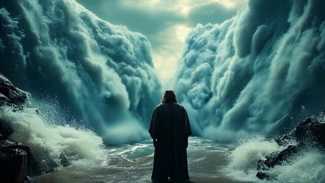 The story of Moses parting the Red Sea