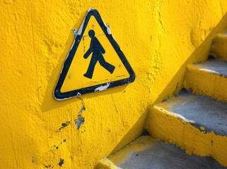 yellow sign on wall