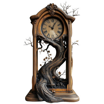 An old original grandfather clock in a wooden case
