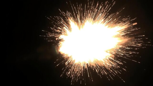 Isolated white-hot muzzle flash bursting in darkness, resembling explosive energy release, explosion, isolated