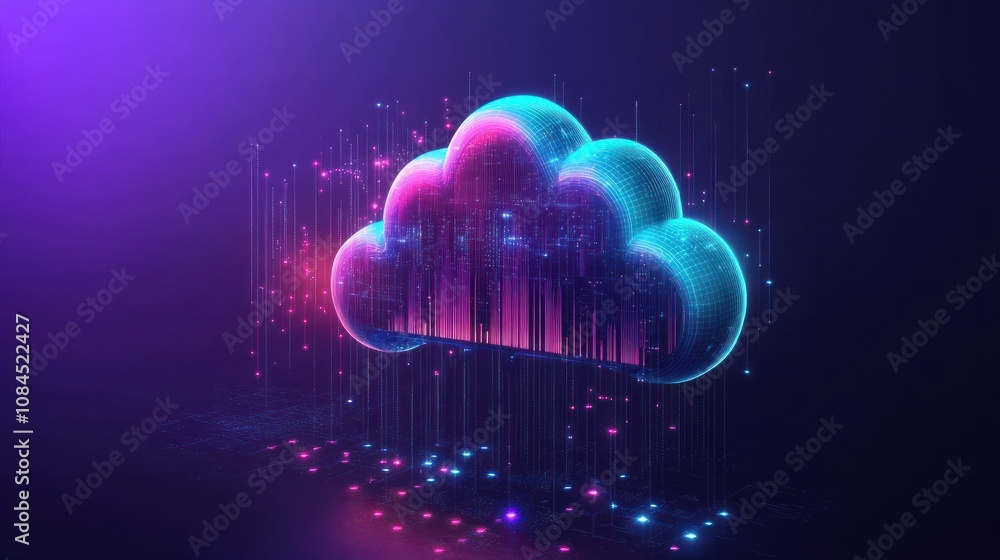 Poster database storage cloud technology file data transfer sharing cyber big data information for financia
